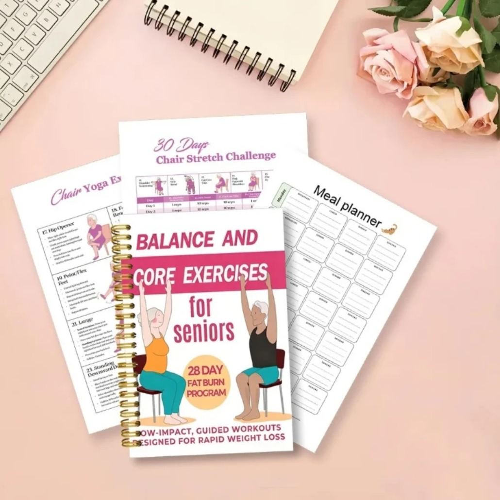 Fitness Journal Planner - Notatnik do ćwiczeń jogi siedzącej dla