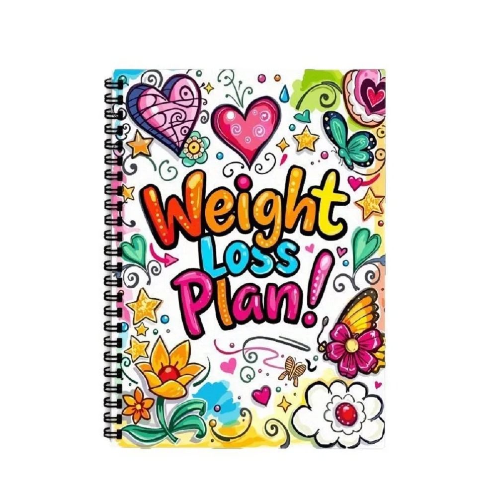 Fitness Journal Planner - Dziennik planu odchudzania, spiralny notes do