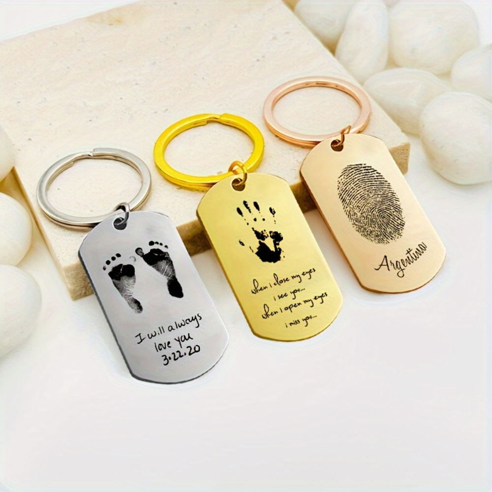 Health Wellness Gifts - Breloczek ze stali nierdzewnej z odciskami
