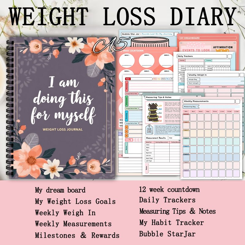 Dziennik odchudzania A5, monit – Fitness Journal Planner recenzja i cena